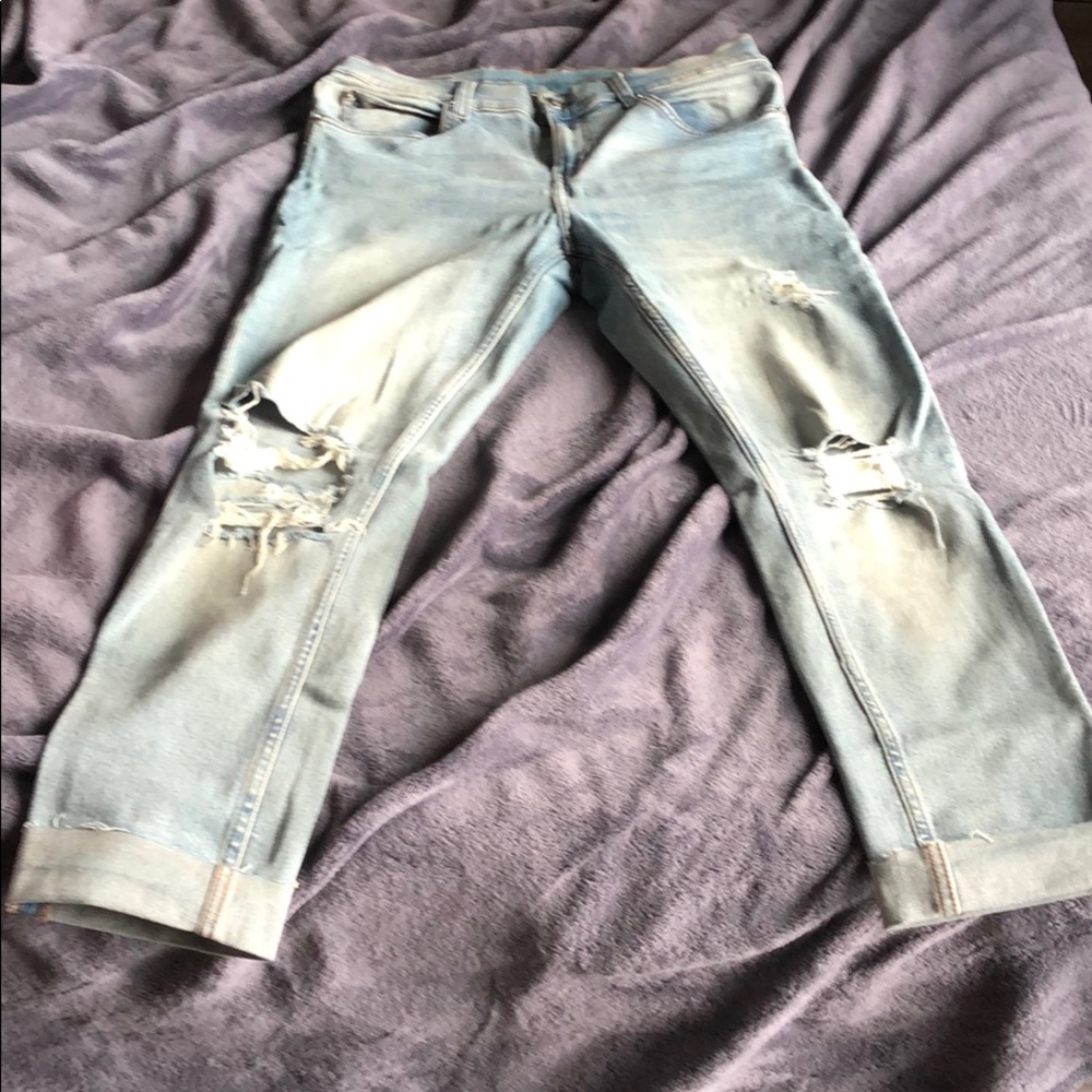 Men’s tight stone wash jeans